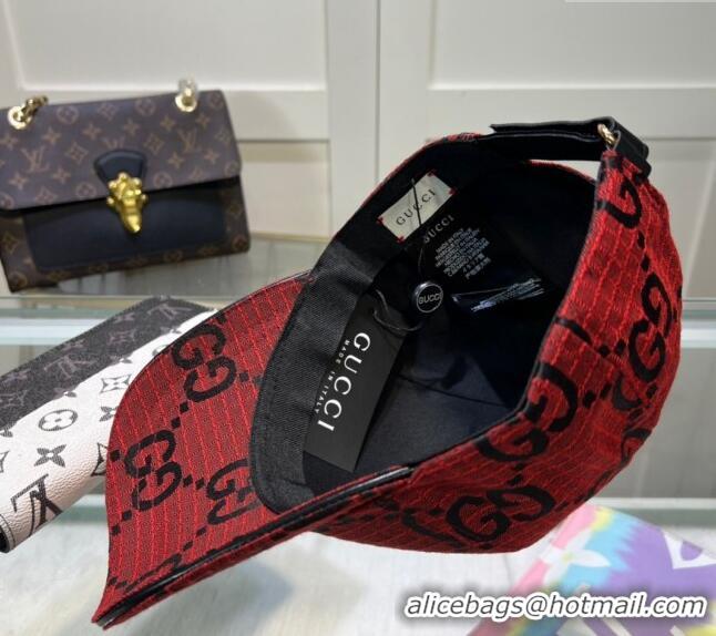 Famous Brand Gucci Maxi GG Canvas Baseball Hat 051302 Red 2024