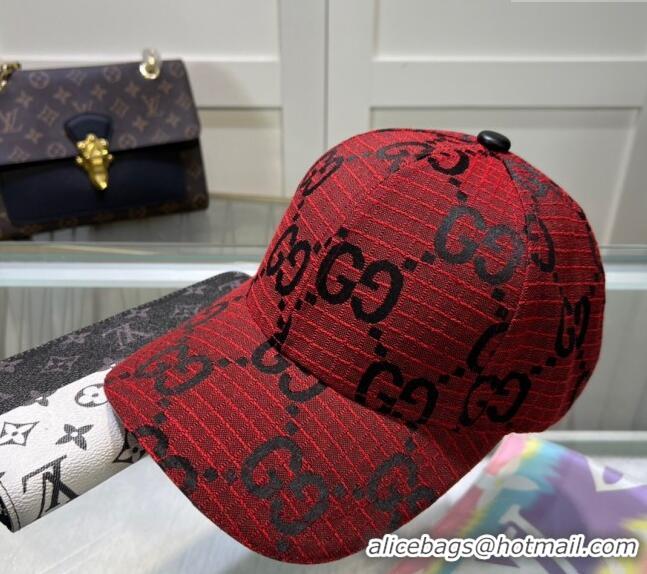 Famous Brand Gucci Maxi GG Canvas Baseball Hat 051302 Red 2024