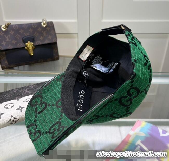 Big Discount Gucci Maxi GG Canvas Baseball Hat 051302 Green 2024