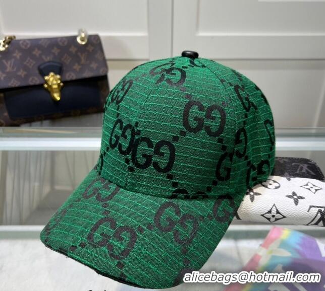 Big Discount Gucci Maxi GG Canvas Baseball Hat 051302 Green 2024