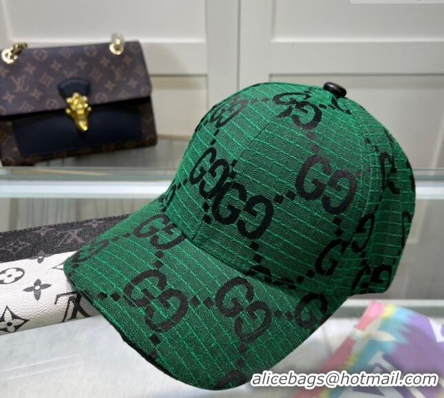 Big Discount Gucci Maxi GG Canvas Baseball Hat 051302 Green 2024