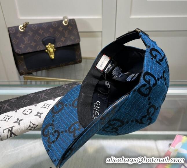 Luxurious Cheap Gucci Maxi GG Canvas Baseball Hat 051302 Blue 2024