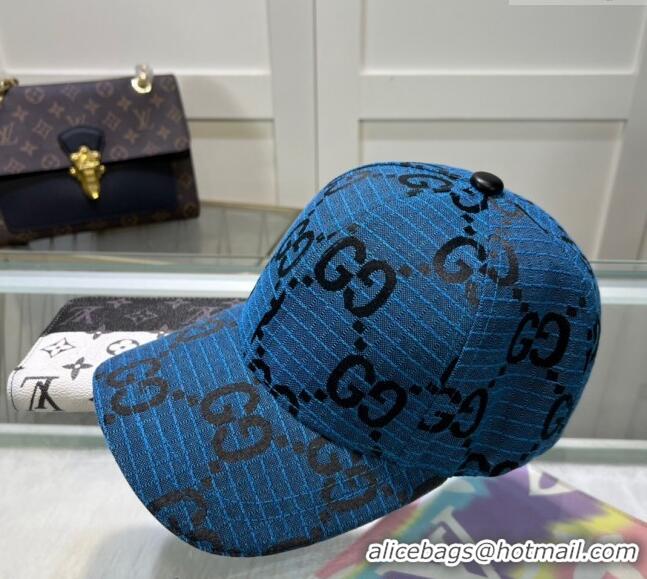 Luxurious Cheap Gucci Maxi GG Canvas Baseball Hat 051302 Blue 2024