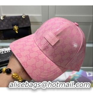 New Cheap Gucci GG Crystal Canvas Baseball Hat 0513 Pink 2024