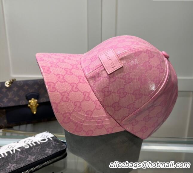 New Cheap Gucci GG Crystal Canvas Baseball Hat 0513 Pink 2024