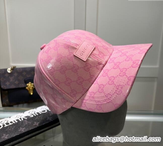 New Cheap Gucci GG Crystal Canvas Baseball Hat 0513 Pink 2024