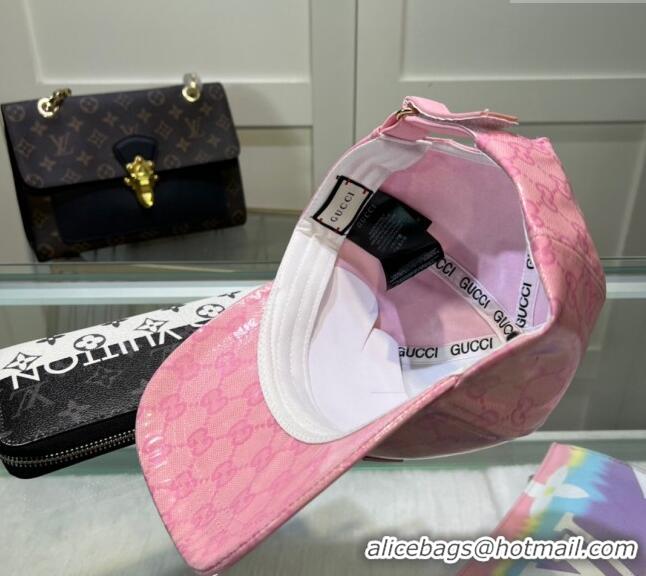 New Cheap Gucci GG Crystal Canvas Baseball Hat 0513 Pink 2024