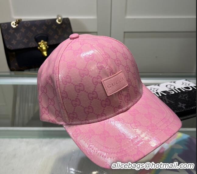 New Cheap Gucci GG Crystal Canvas Baseball Hat 0513 Pink 2024