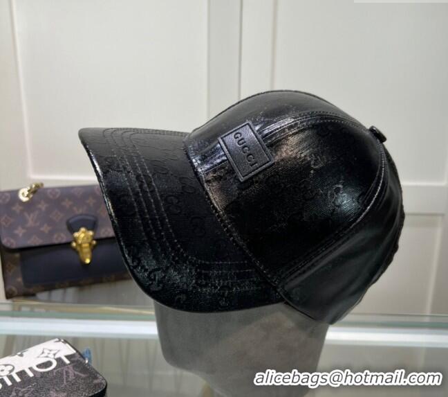 Good Taste Gucci GG Crystal Canvas Baseball Hat 0513 Black 2024