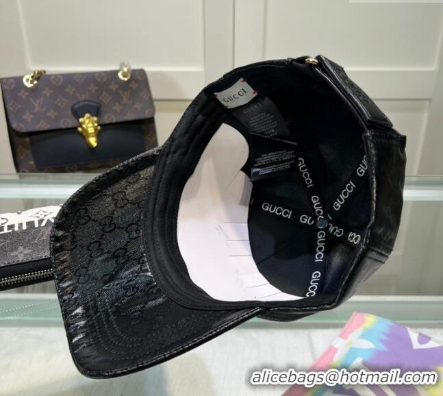 Good Taste Gucci GG Crystal Canvas Baseball Hat 0513 Black 2024