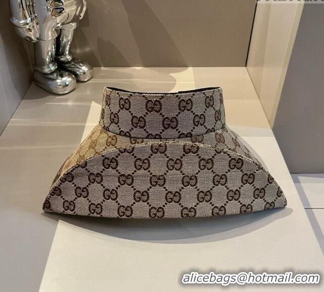 Luxury Classic Gucci GG Canvas Visor hat 061911 Beige 2024