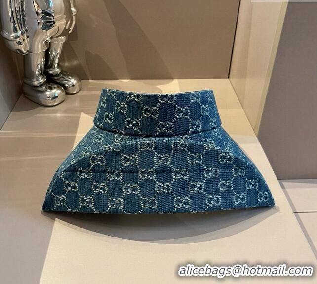 Top Quality Gucci GG Canvas Visor Hat 061911 Blue 2024