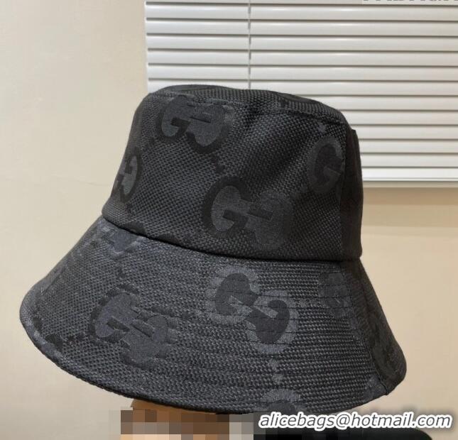 New Design Gucci Maxi-GG Bucket Hat 073001 Black 2024