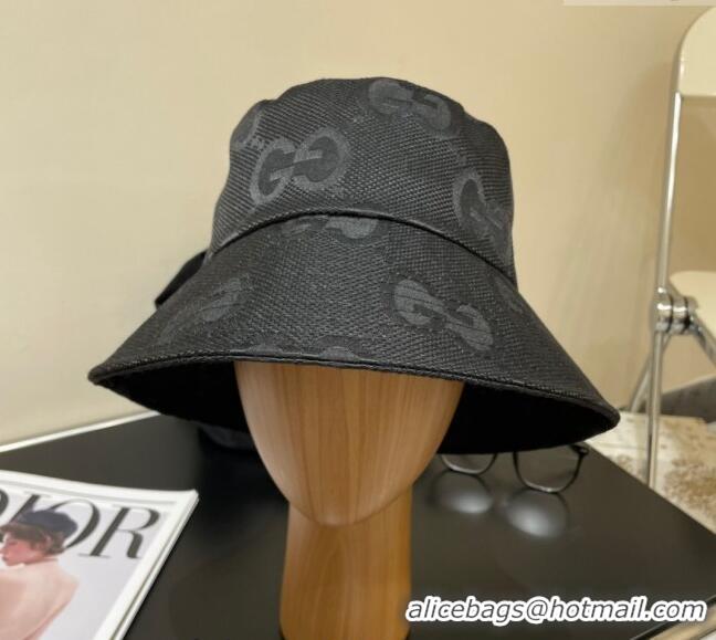 New Design Gucci Maxi-GG Bucket Hat 073001 Black 2024