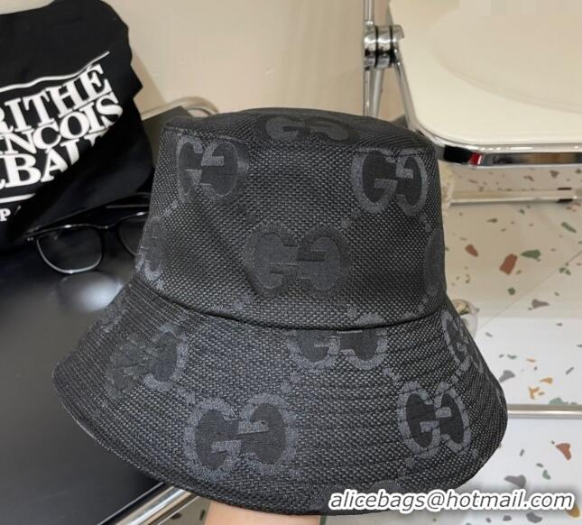 New Design Gucci Maxi-GG Bucket Hat 073001 Black 2024