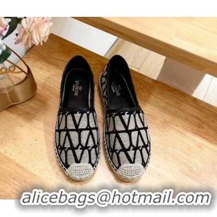 Good Looking Valentino VLogo Espadrilles Flat in Raffia Straw Grey 725016