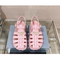 Good Product Prada Rubber Strap Flat Sandals Pink 430052