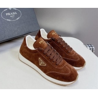 Classic Hot Prada Men's Rank Suede Sneakers Brown 430065