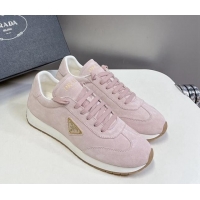 Fashion Prada Men's Rank Suede Sneakers Pink 430070