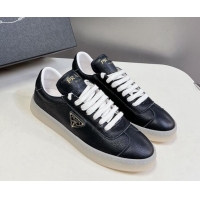 Sumptuous Prada Downtown Nappa Leather Sneakers Black 430072