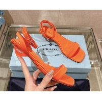 Good Quality Prada Satin Heel Sandals 3.5cm Orange 430082