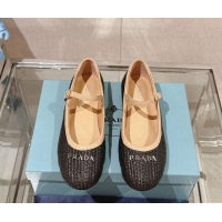 Purchase Prada Crochet ballerinas Flat Black 430090