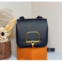 Super Quality Hermes Della Cavalleria Mini Bag in Epsom Leather 3005 Black/Gold 2024 (Half Handmade) 