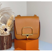 Grade Product Hermes Della Cavalleria Mini Bag in Epsom Leather 3005 Brown/Gold 2024 (Half Handmade) 