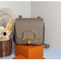 New Design Hermes Della Cavalleria Mini Bag in Epsom Leather 3005 Etoupe/Gold 2024 (Half Handmade)