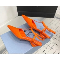 Buy Discount Prada Satin Slingback Pumps 3.5cm Orange 611089