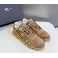 Low Price Prada Faded suede sneakers Brown 719127