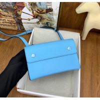 Top Quality Hermes Snap Wallet in Epsom Leather H3121 Candy Blue/Blue 2024(Half Handmade) 