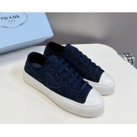 Good Quality Prada Fabric Triangle logo sneakers Dark Blue 719130