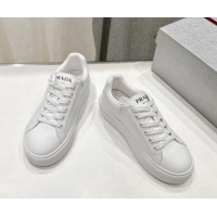 Purchase Prada White leather sneakers with White Tab 719134