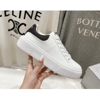 Luxury Prada White leather sneakers with Tab Black 719137