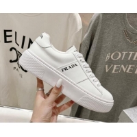 Trendy Design Prada White leather sneakers with White Web and Tab 719138