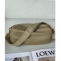 Promotional Loewe Large Bracelet Pouch Tubular Bag In Pleated Nappa Leather LW9752 Clay Green 2024