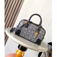 Top Quality Loewe Amazona 23 Small Top Handle Bag in Jacquard and Calfskin L5006 Black 2024