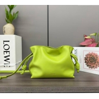 Top Grade Loewe Flamenco Mini Clutch in Nappa Calfskin 262355 Meadow Green 2024