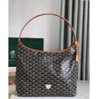 Trendy Design Goyard Boheme Hobo Bag with Pink Heart 020223 Brown 2024