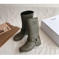 Purchase Celine Mid Rain Boots in Rubber with Rubber Green 531139