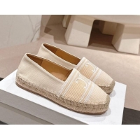 Sophisticated Celine Les Espadrilles Flats in Triomphe Jacquard Canvas Beige 629044