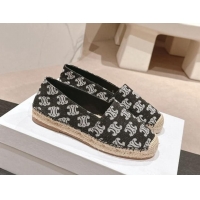 Lower Price Celine Les Espadrilles Flats in Triomphe Denim Black 629047