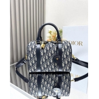 Luxury Classic Dior Groove 25 Mini Boston Bag in Blue Oblique Jacquard CD5115 2024