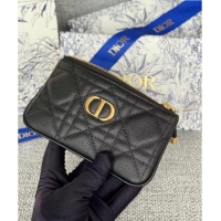 Low Price Dior 30 Montaigne Glycine Key Pouch in Grained Calfskin CD5120 Black 2024