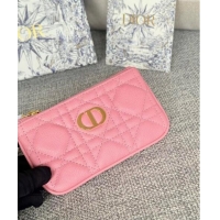 Cheapest Dior 30 Montaigne Glycine Key Pouch in Grained Calfskin CD5120 Light Pink 2024