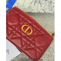 New Arrivals Dior 30 Montaigne Glycine Key Pouch in Grained Calfskin CD5120 Red 2024