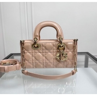 Spot Bulk Dior Lady D-Joy Small Bag in Patent Calfskin M0806 Nude Pink 2024