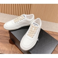 Most Popular Chanel White Calfskin Sneakers with Side CC White 722015