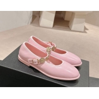 Purchase Chanel Lambskin Mary Janes Ballet Flat with Charm Light Pink 722036